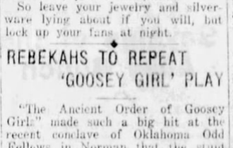What is the “Ancient and Royal Order of Goosey Girls?”